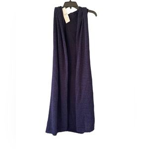 New York & co Sz XL navy blue long knit cardigan duster